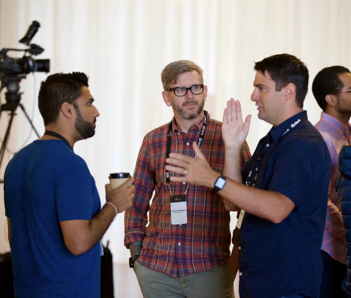 Cory, Mike and Anker at first Slack dev conference
